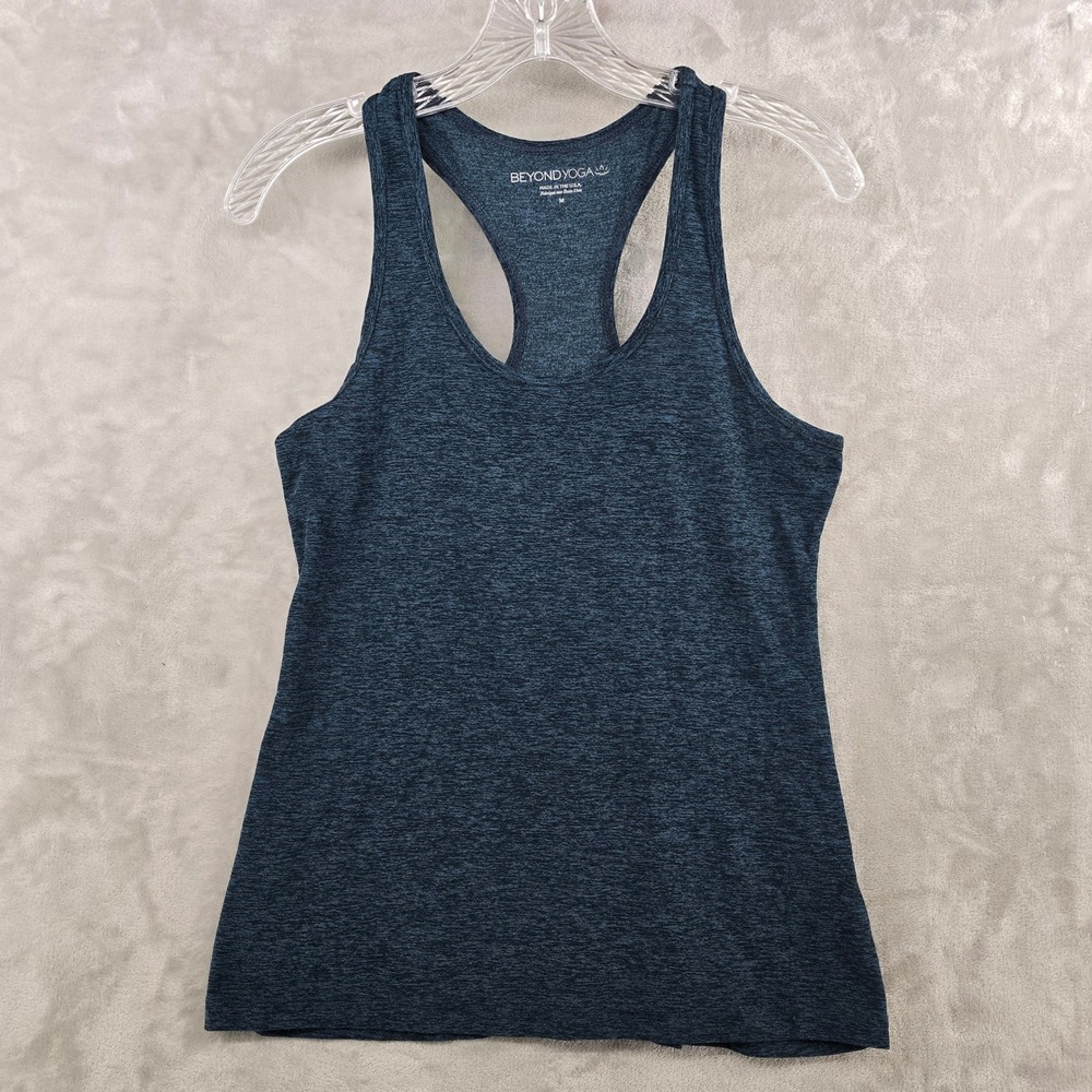 Beyond Yoga Womens M Tank Top Navy Blue Space Dye Racerback Act